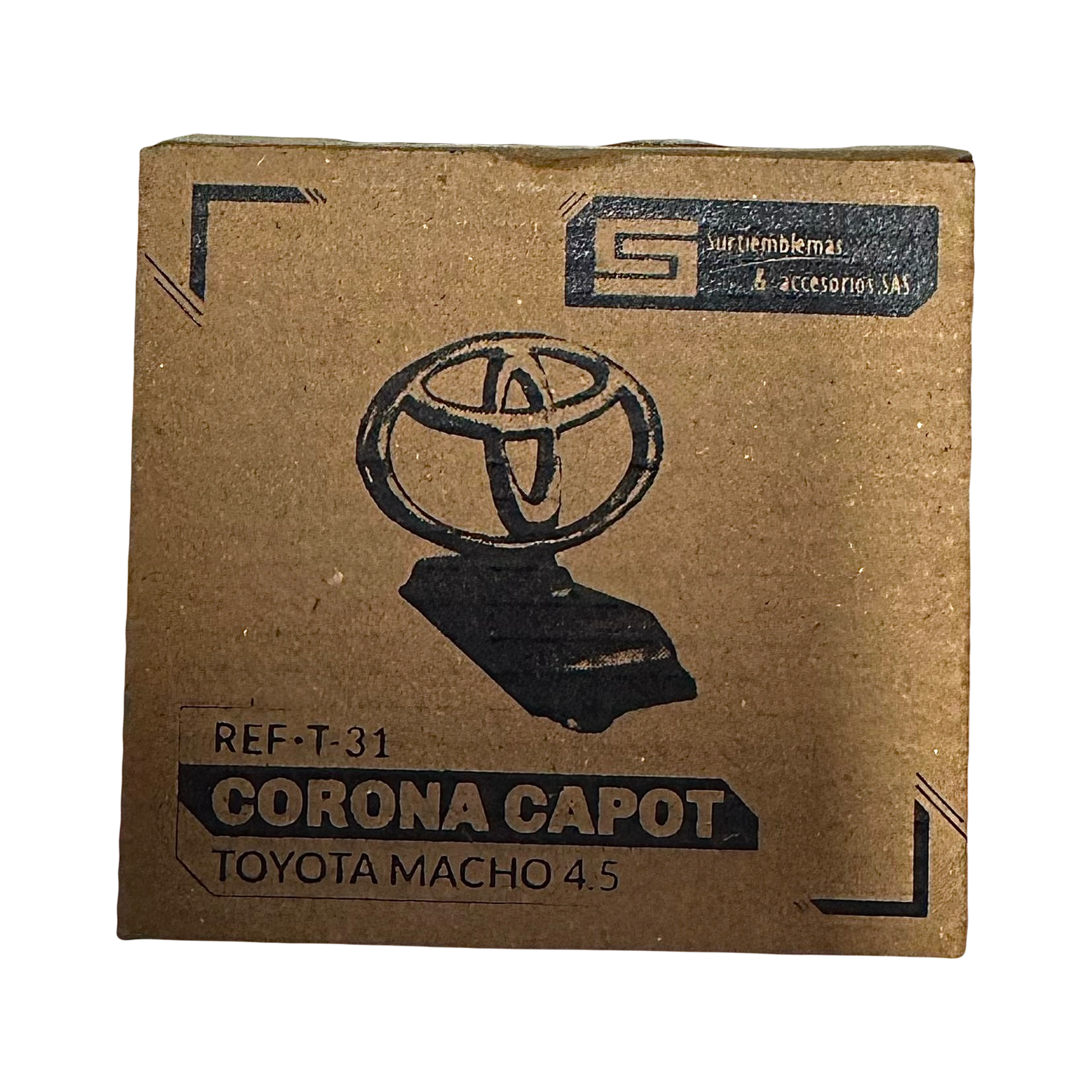 Coronilla, emblema, logo para Toyota burbuja, autana para el capó de tu vehículo.