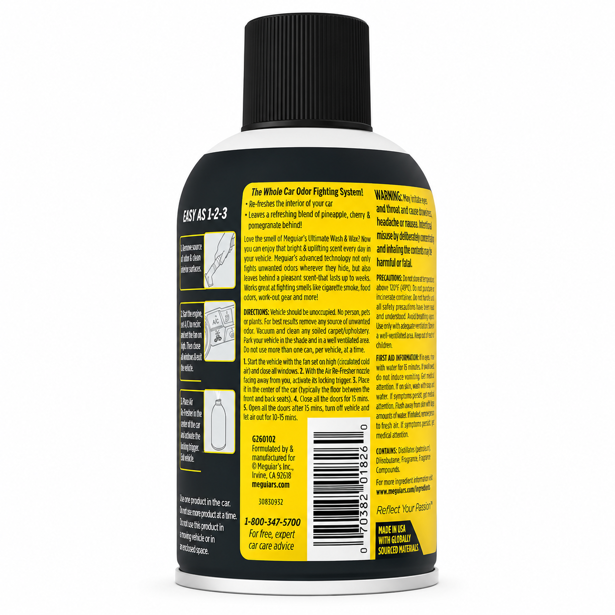 Granada Pineapple Citrus de Meguiar’s Air Re-Fresher G260102– Eliminador de Olores para Carro
