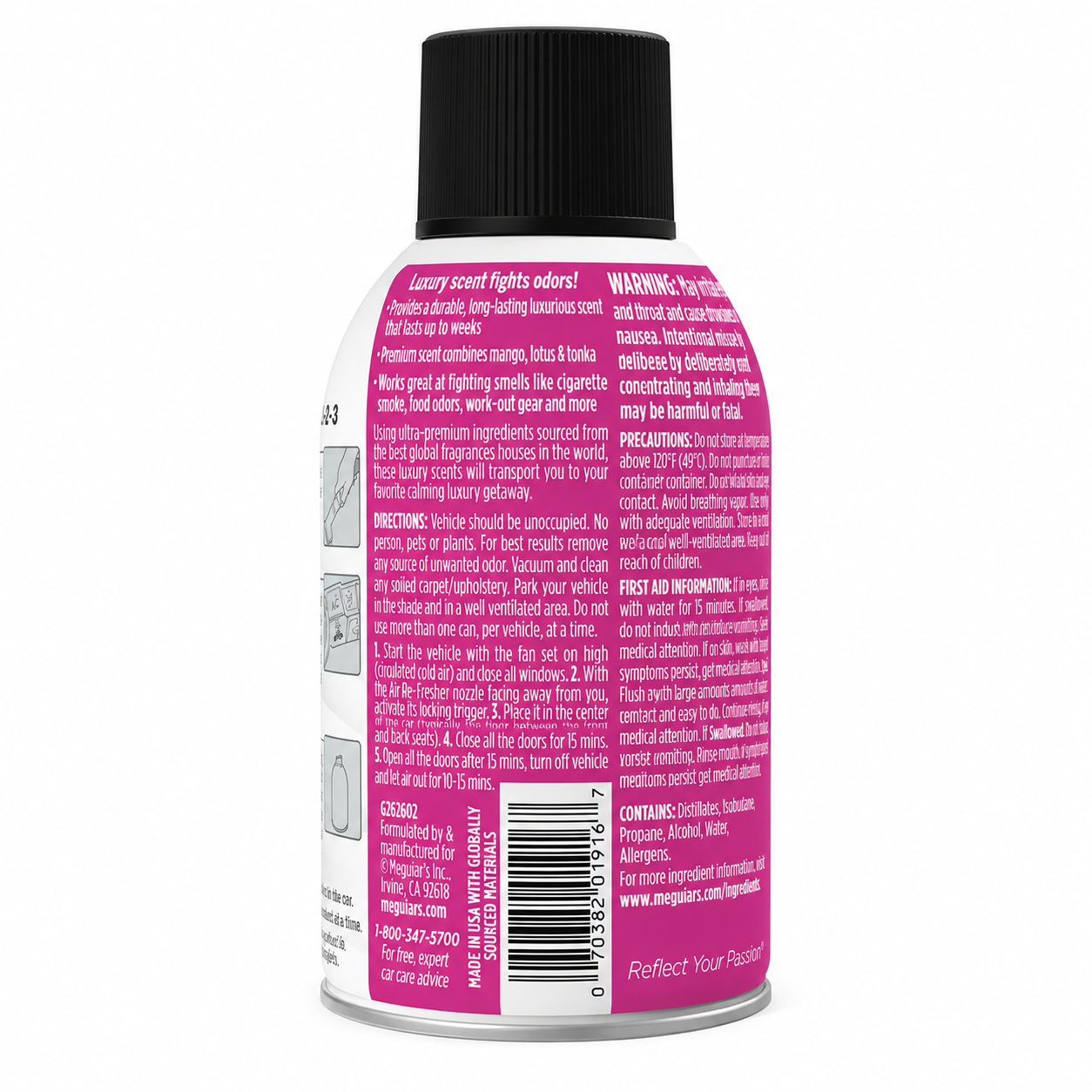 Granada Tropical Rainforest Air Re-Fresher de Meguiar's G262602 – Eliminador de Olores Fragancia Exótica