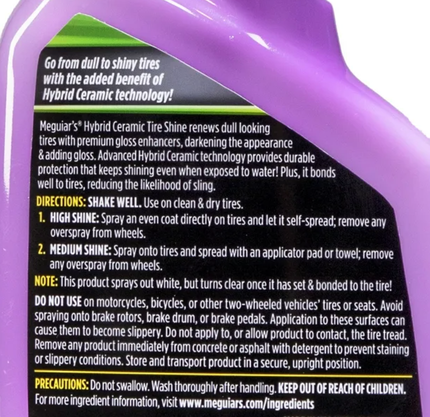 Hybrid Ceramic Shine, Renovador Cerámico para llantas G230416 meguiars