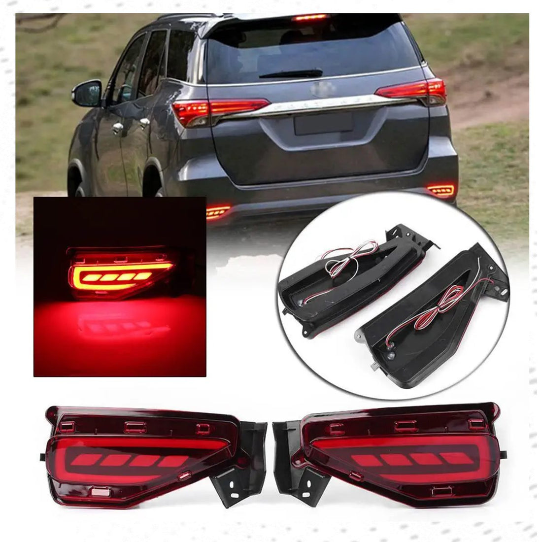 Lámpara LED Bumper Trasero para Toyota Fortuner - Luz Trasera de Alta Calidad, Eficiente y Duradera para Reemplazo de Bumper en Modelos Toyota Fortuner