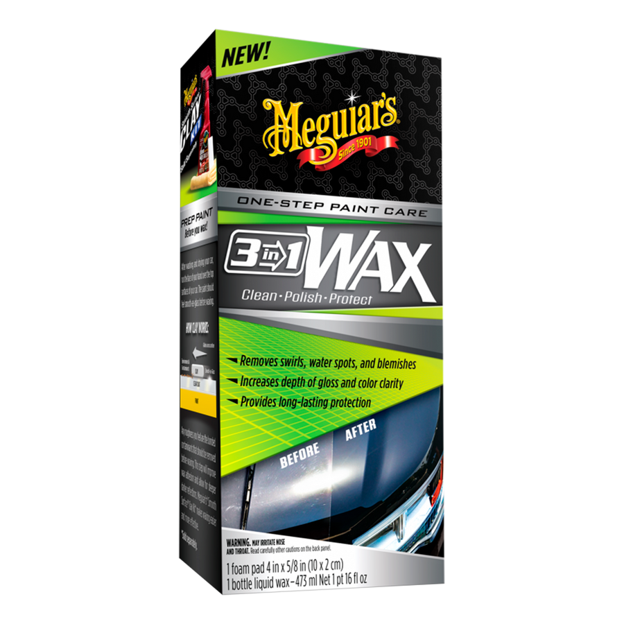 Meguiar’s One Step Paint Care limpia, abrillanta y protege la pintura de tu auto en un solo paso. Restaura el brillo y deja una capa de cera protectora.