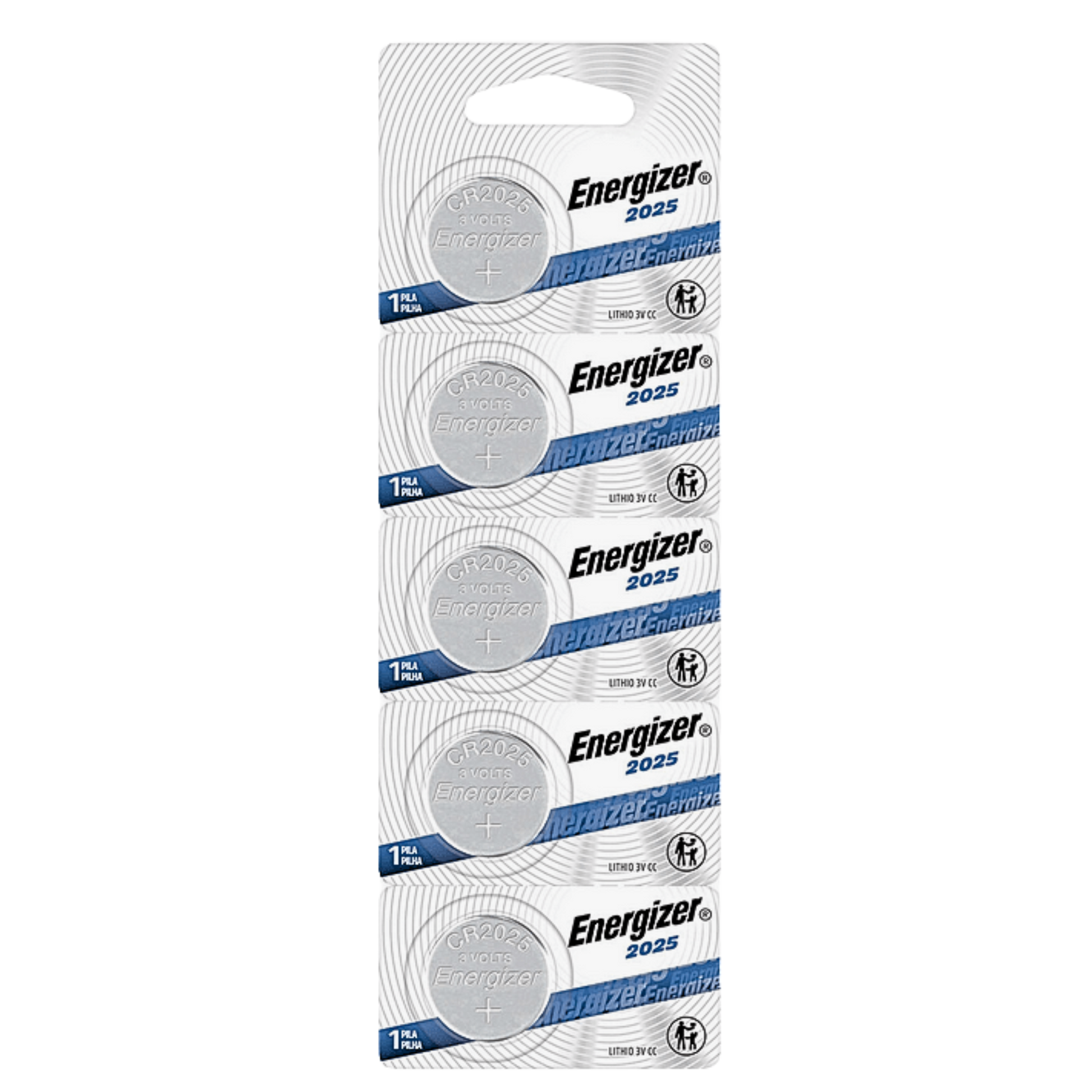 Batería Energizer 2025 de larga duración. Funciona en temperaturas extremas, mantiene carga hasta 8 años y es ideal para dispositivos electrónicos.