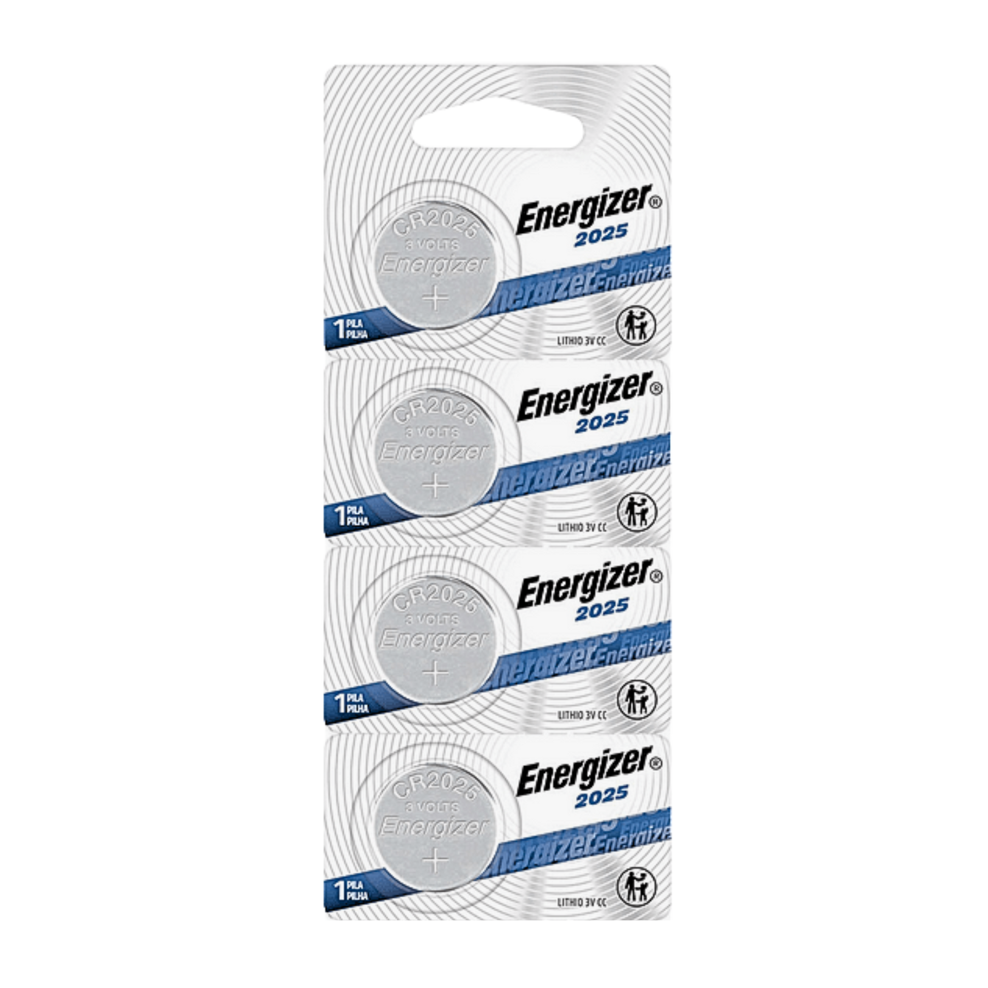 Batería Energizer 2025 de larga duración. Funciona en temperaturas extremas, mantiene carga hasta 8 años y es ideal para dispositivos electrónicos.