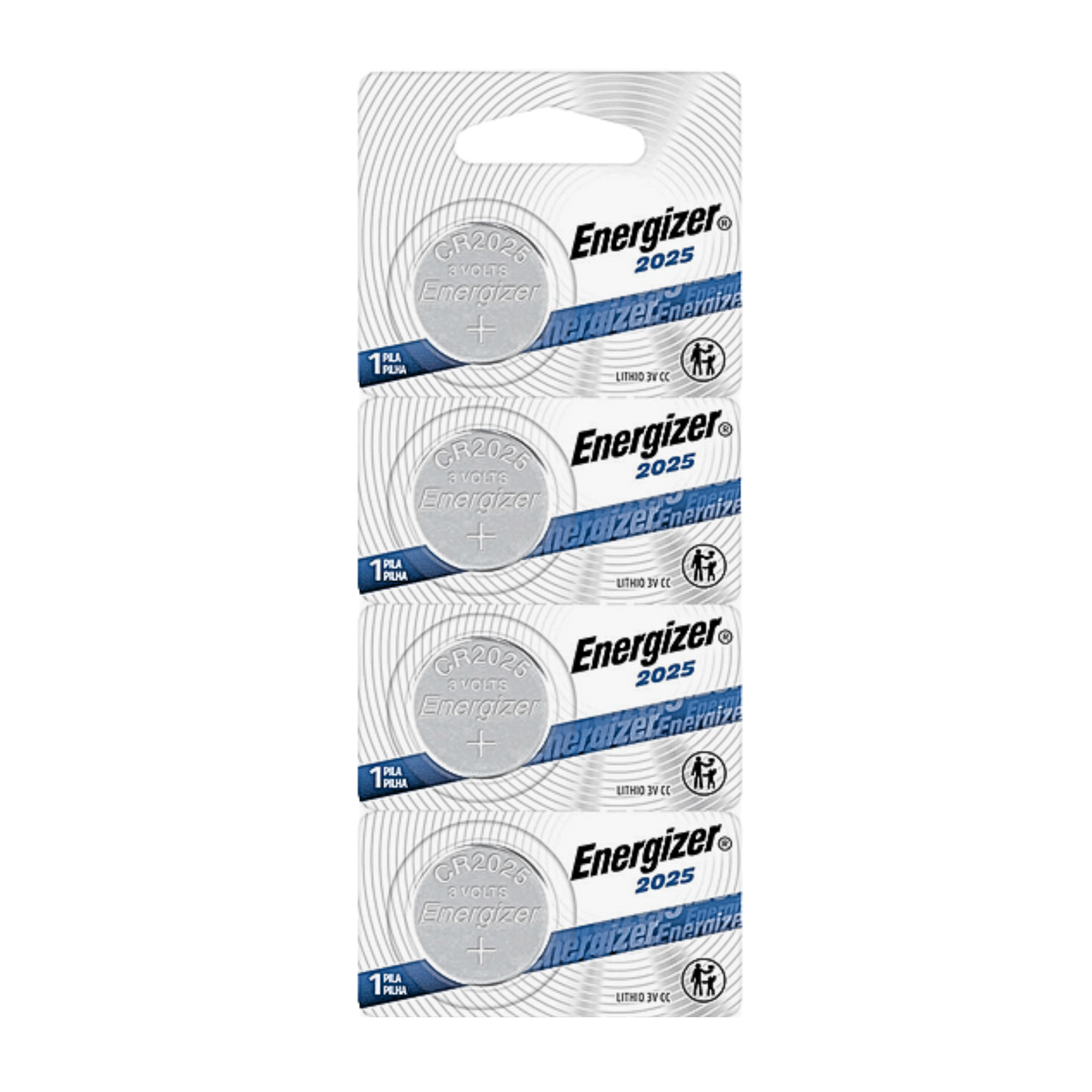 Batería Energizer 2025 de larga duración. Funciona en temperaturas extremas, mantiene carga hasta 8 años y es ideal para dispositivos electrónicos.