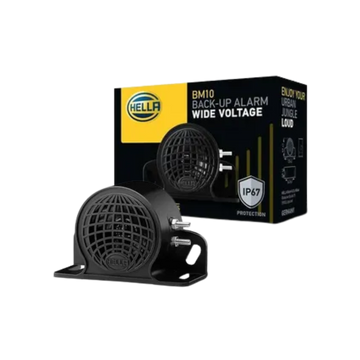 Pito de reversa Hella 1100 decibeles. Máxima alerta sonora para maniobras seguras en retroceso. Calidad garantizada y fácil instalación.